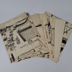 1937 Classroom Picture Series "Indian Life" Plates Incomplete Set Black White